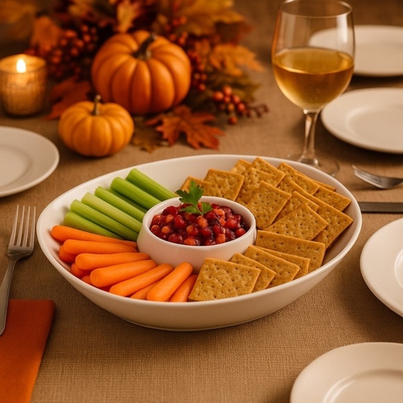 Oneida Chef’s Table Porcelain Chip & Dip Bowl - Picture 2 of 4